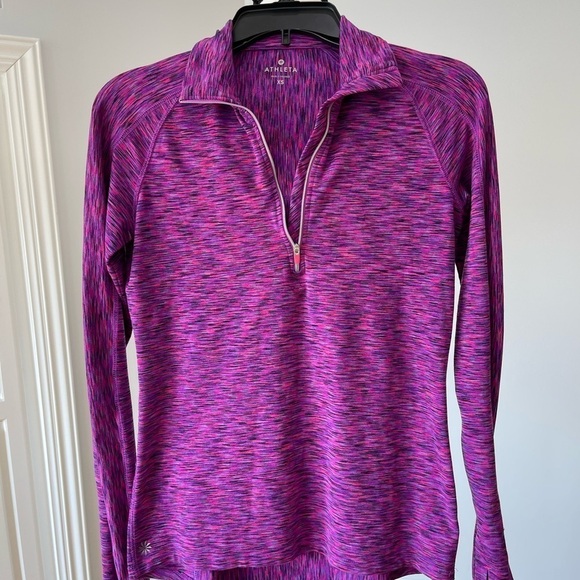 Athleta XS quarter zip pullover top athletic wear with thumb holes - Picture 14 of 15